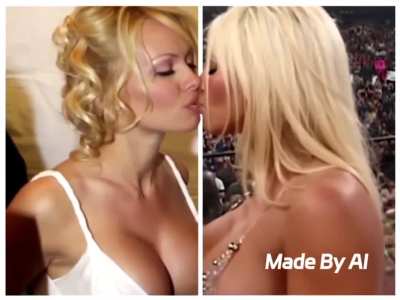 Pamela Anderson kiss Torrie Wilson