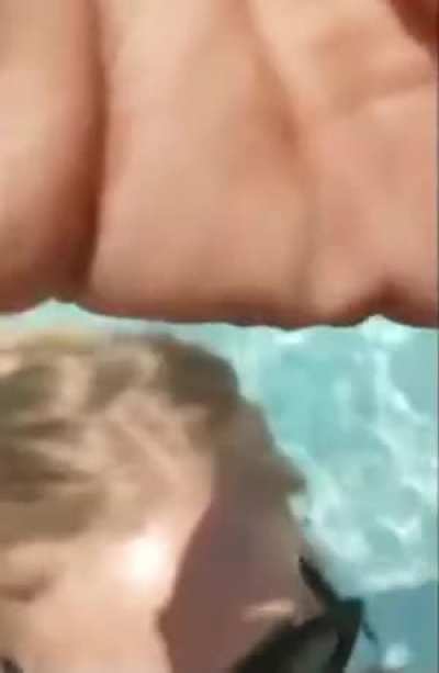 Sucking Neighbors Dick in The Backyard Pool