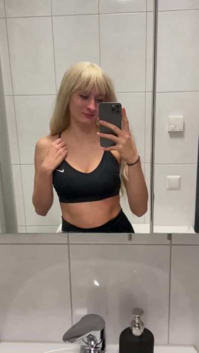 To horny after my workout… had to get them some air hehe :) [F]
