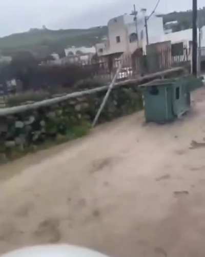 1 February 2026 - Heavy flooding reported after intense rain affected local areas - Santorini Cyclades Greece