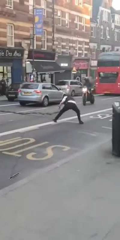 To catch the guy on the motorcycle