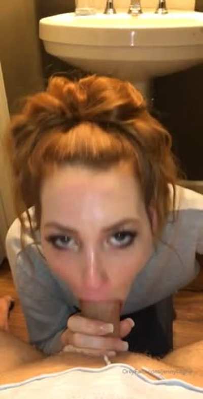 Redhead in the bathroom