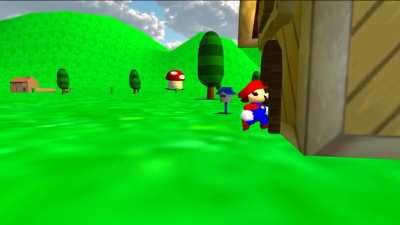 Mario gets his mushroom stuck in a door