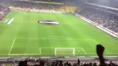 Turkish football fans chanting 