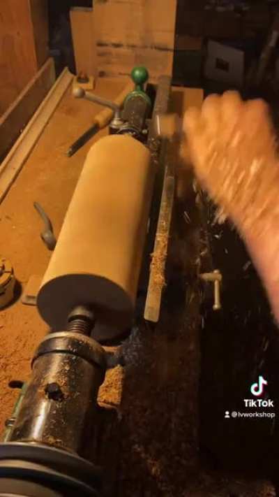 Working on the wood lathe