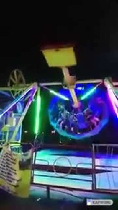 Girl falls from mechanical game