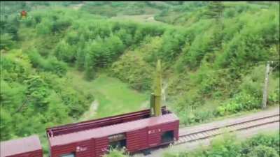 North Korea launching rail-launched ballistic missiles, 2021