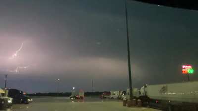 Slow motion lightning at the Pilot in Woodhull, Illinois