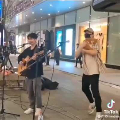 a busker/street performer