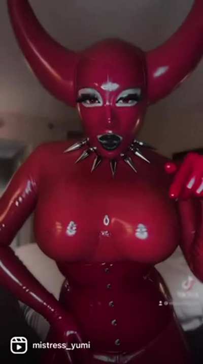 Love how I look in head to toe red rubber