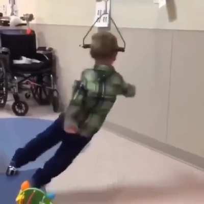 What you seeing is Halo gravity traction the treatment for severe cases of scoliosis
