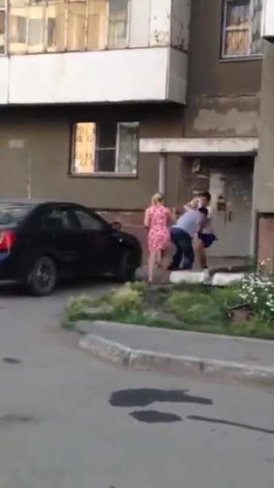 Guy in Russia during the fight gets completely naked...