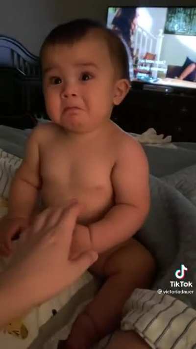 Baby scared of glasses