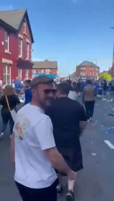 After a few blue flares at the title celebrations a few weeks ago, looks like a few Everton fans were done with some red flares at Goodison's final day.