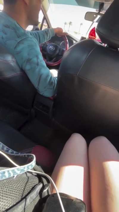 Cab driver in Egypt cannot help himself when he sees a tourists exposed legs