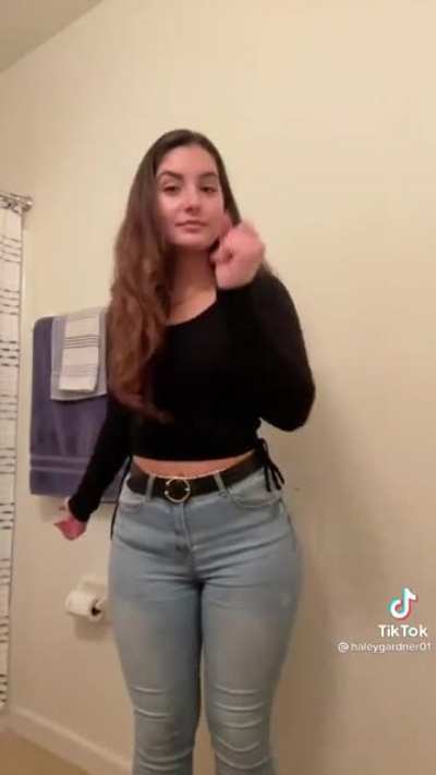 She’s got a dump truck back there