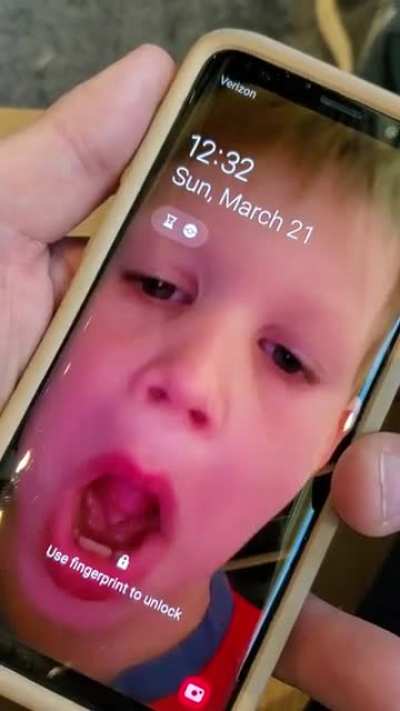 My son figured out to how to change my phone's lock screen.