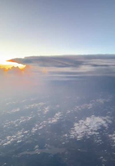 A cool view of a storm from an airplane