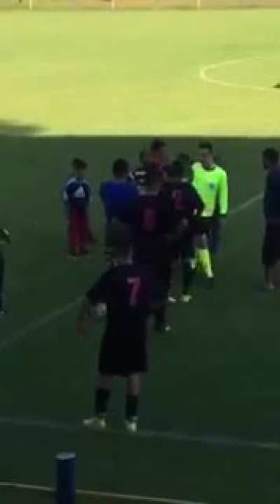 Soccer referee got sucker punched by a 15 year old player