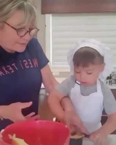 Little guy wants to eat everything
