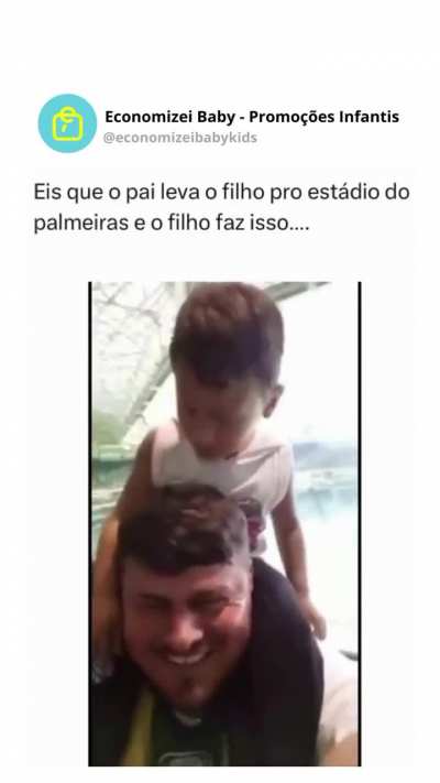 Dica pro seu filho aprender a gostar e torcer pro seu time: desde pequeno fale sempre um bordão envolvendo o seu time