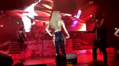 Girl flashes her pussy at Steel Panther concert