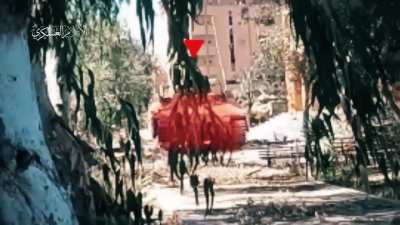 A israelli troop carrier was targeted in the city of Al-Zahra, northwest of the Central Governorate.
