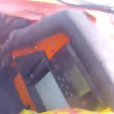 Rescuing a stranded dog at sea.