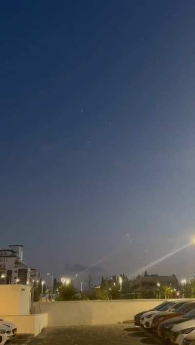 Iron Dome interceptions in northern Israel