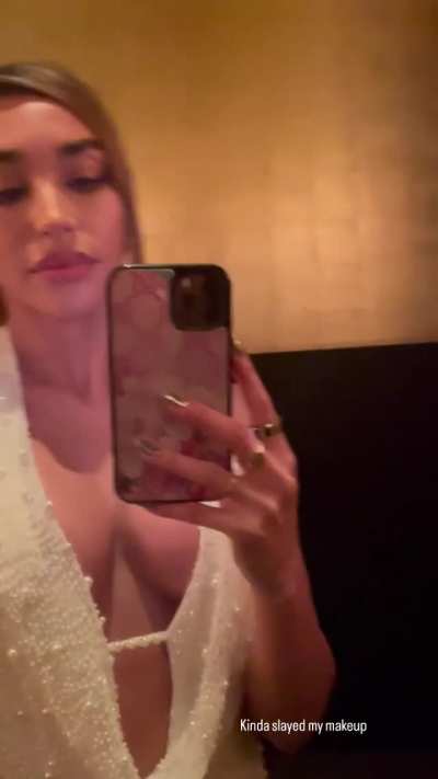 In a dress