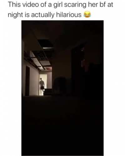 girl scaring boyfriend