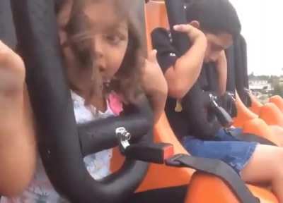 First time on the 'big-kid' rides.