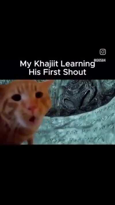 My Khajiit learning his first shout