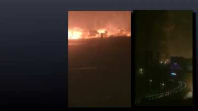 Chemical Explosion, Tianjin, China 2015 - Multiple angles