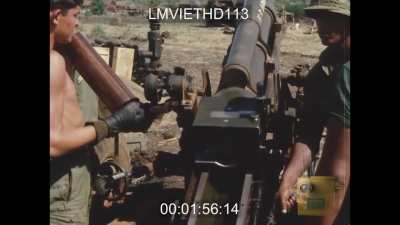 1st Division cameramen capture outgoing 105mm Howitzer fire - Operation Junction City - 7 March 1966