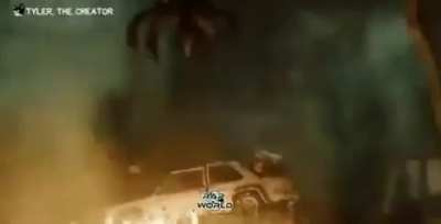 Tyler the creator pulling out a fucking flame thrower while new magic wand plays