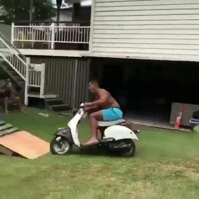 50cc pool jump in the backyard
