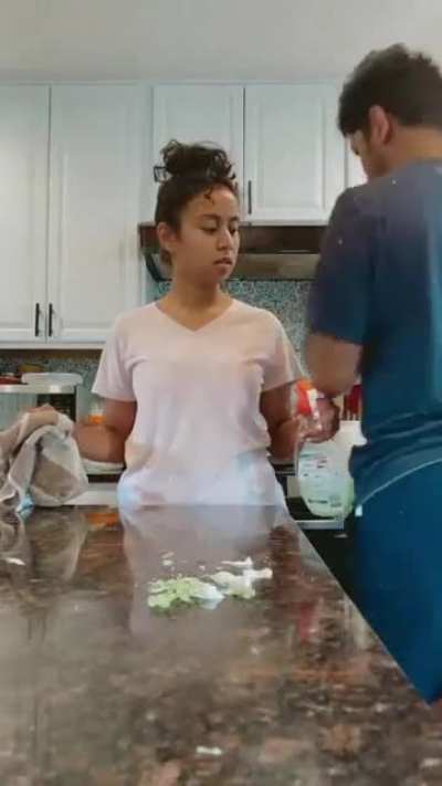 Cleaning the countertop