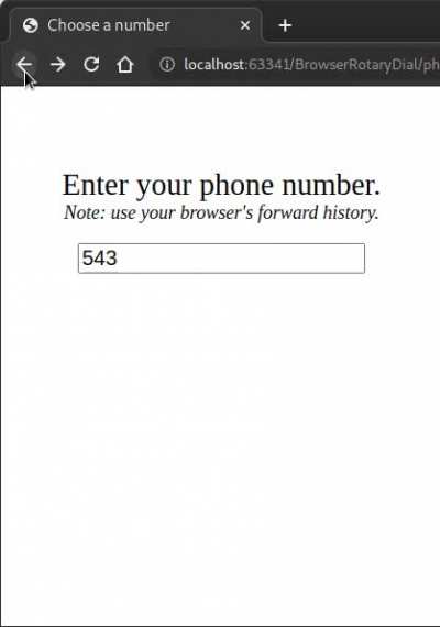 Browser history as a rotary dial, anyone?