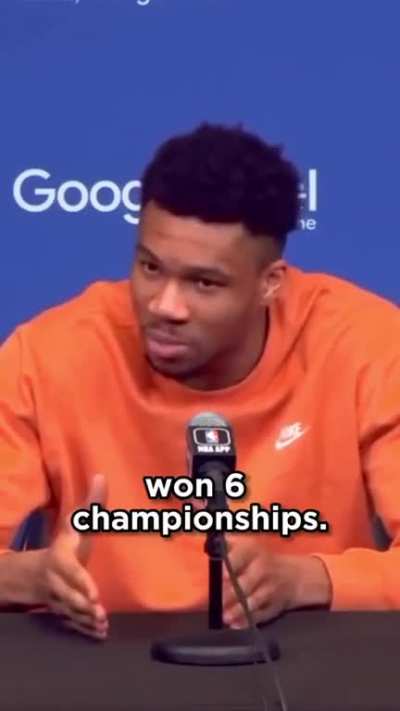 Giannis schooling a reporter about what failure actually is.