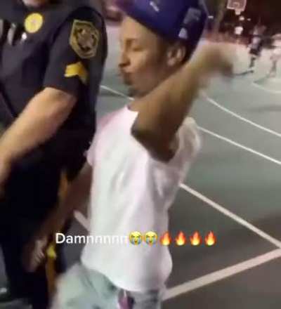 Dance off between police and guy
