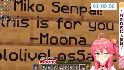 Miko’s sudden change in reaction to seeing her hometown Los Santos on Moona’s sign. Her 2.0 is so cute and expressive.