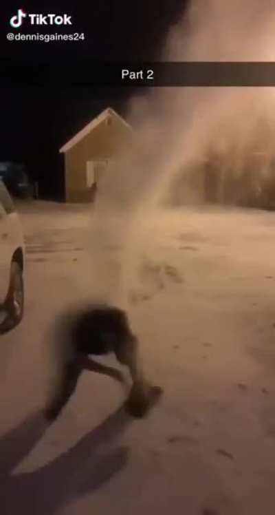 Let’s throw boiling water in the cold air