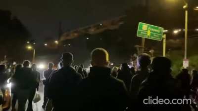 Rocks, bottles, and smoke bombs thrown as leftists/progressive Democrats/civil rights protestors prevent LAPD from evicting homeless from city-owned Echo Park Lake. Rapes, assaults, robberies, and open drug use are common at the lake.