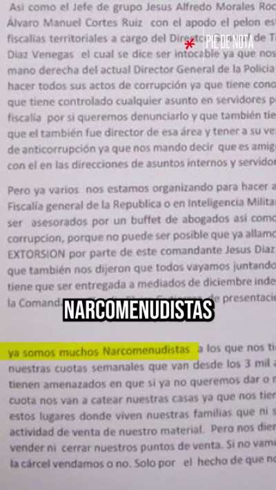 México surrealista: narcos denuncian a policías