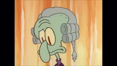 I like how squidward literally blows spongebob