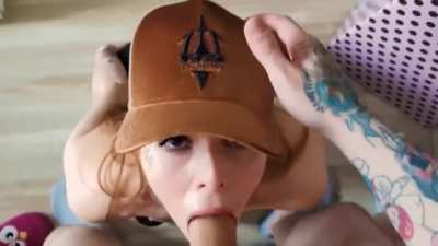 Maru Karv with a cock in her mouth