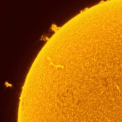 3 hour timelapse of the sun with a h-alpha telescope (08.02.2023)