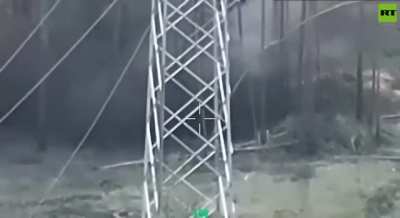 ru pov: Ukrainian soldier receiving direct artillery hit during Russian airborne forces attack on Ukrainian positions