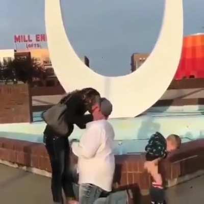 While I pee next to my dad proposing to mom.